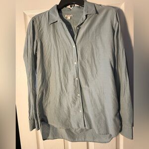 GAP Made with Silk Women’s Casual Light Green Button Down Shirt